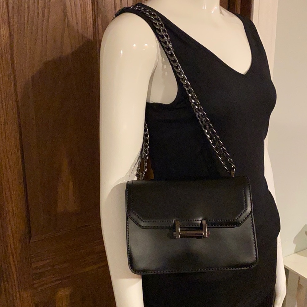 ChillX Black PU Leather Shoulder Bag